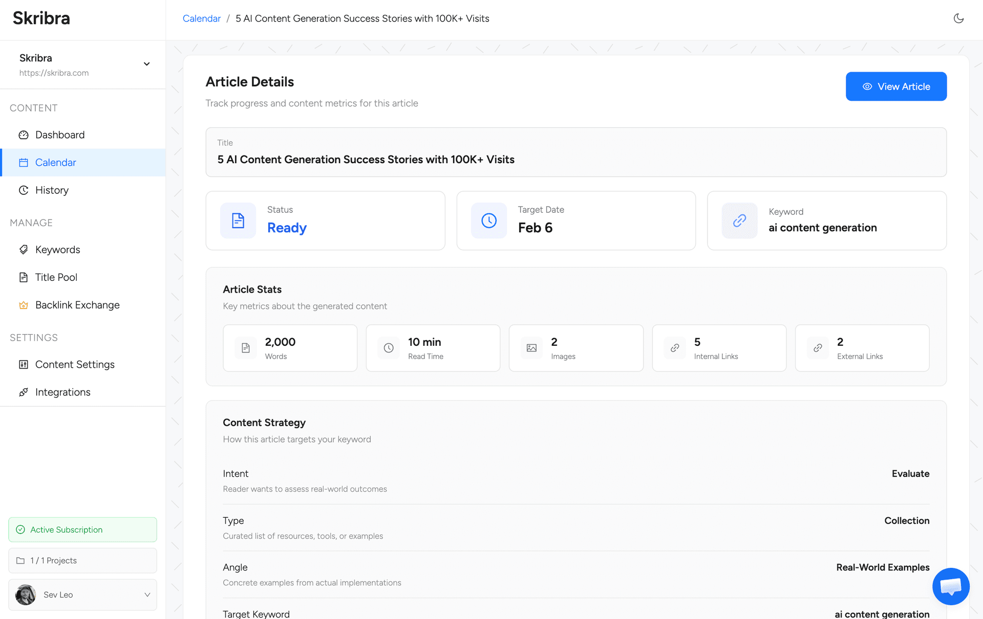 Article editor